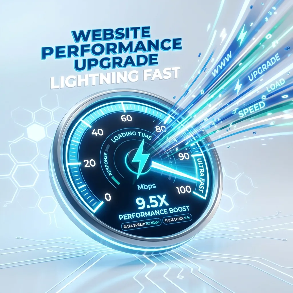 Sleek 3D illustration of fast-moving data streams representing lightning fast performance