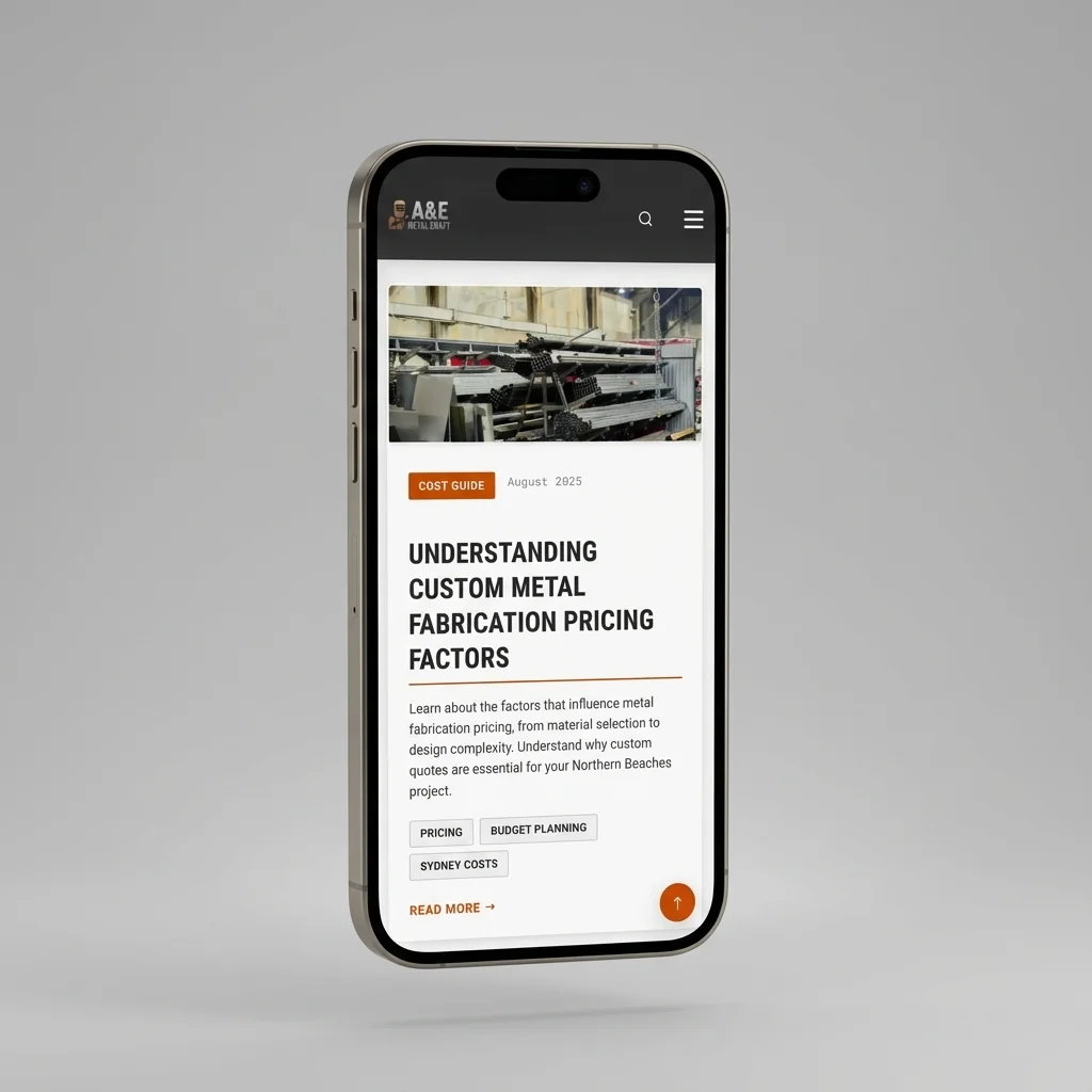 A&E Metal Craft Mobile Responsive Website Design