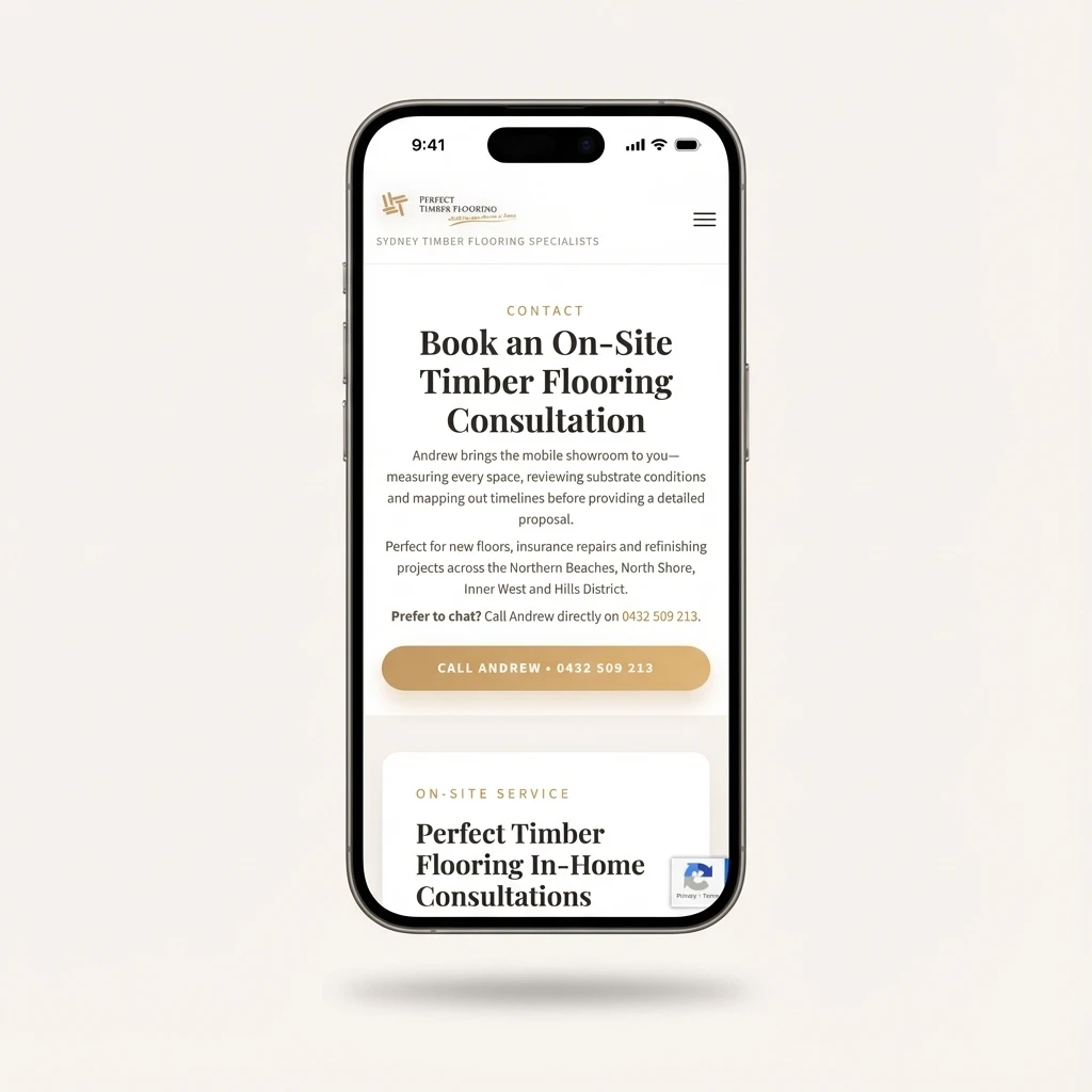 Perfect Timber Flooring Mobile Responsive Website Design