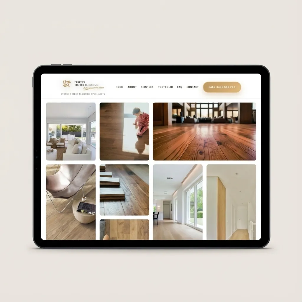 Perfect Timber Flooring Interactive Portfolio on iPad Tablet
